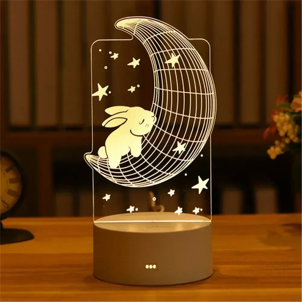 Wedding Birthday Gift Love 3D Acrylic Neon Sign USB Led Lamp Children's Night Lights Table Lamp Valentines Day Bedside Lamp