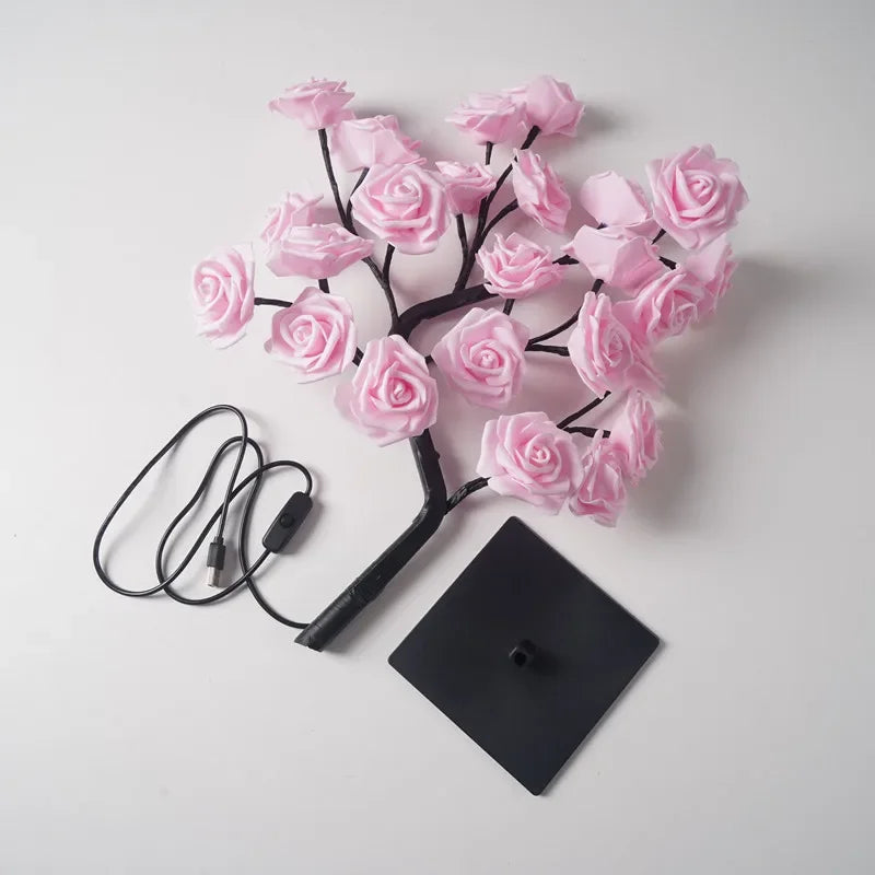 LED Table Lamp Rose Flower Tree USB Night Lights Home Decoration LED Table Lights Parties, Wedding ,Bedroom Decor