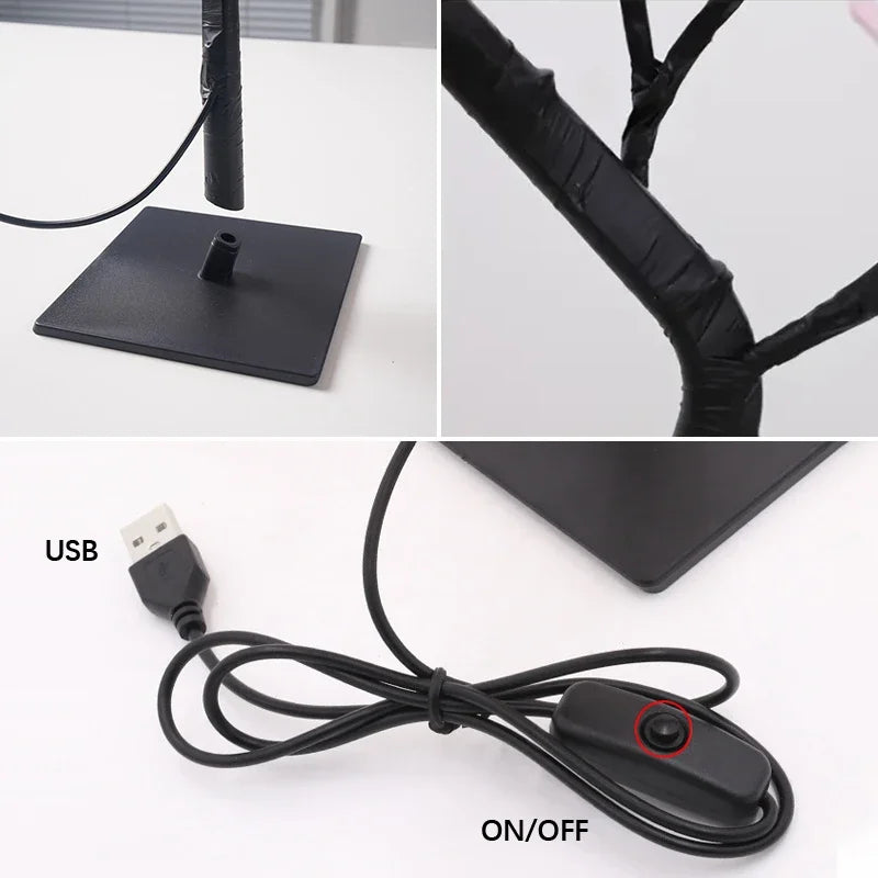 LED Table Lamp Rose Flower Tree USB Night Lights Home Decoration LED Table Lights Parties, Wedding ,Bedroom Decor