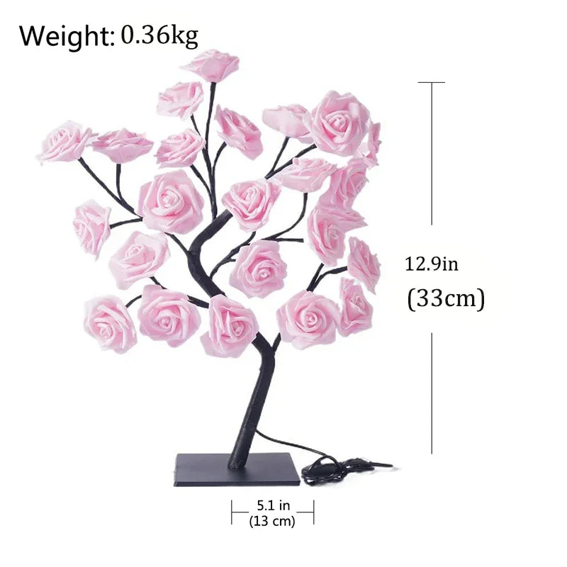 LED Table Lamp Rose Flower Tree USB Night Lights Home Decoration LED Table Lights Parties, Wedding ,Bedroom Decor